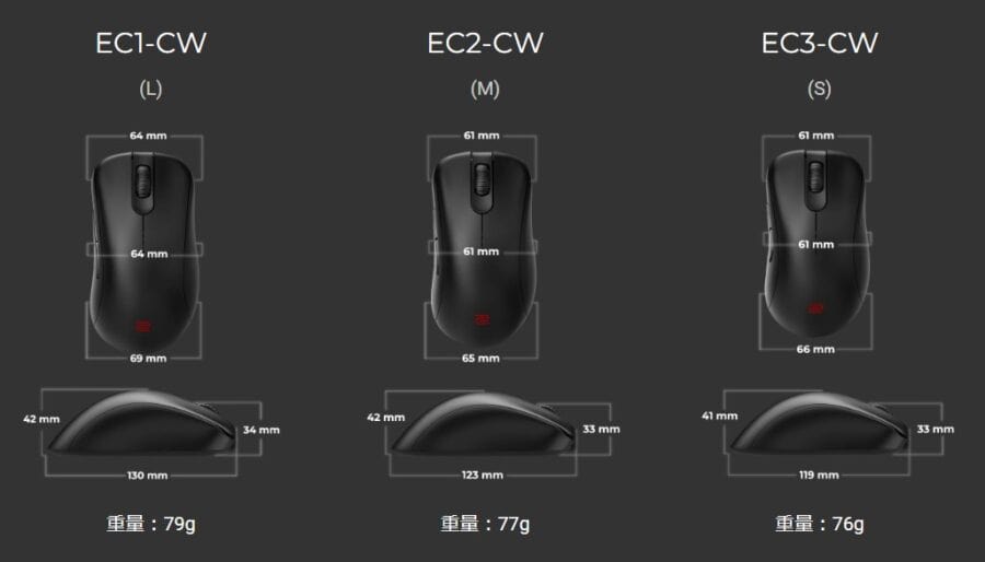 BenQ ZOWIE EC3-CWは、使い方・サイズによっては疲れる重さ